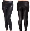 Pantalones ajustados de cuero mate para mujer de talla grande transfronterizos, elásticos, adelgazantes, de color sólido, pantalones capri de talla grande