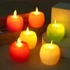 Manzana de Simulación Navideña Vela Electrónica LED Prop de Escenario para Actuaciones Infantiles Luz de Vela Romántica para Propuesta de Cumpleaños