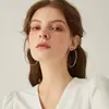 Pendientes de Aro de Plata S925 Sexy Círculo Aro para Oreja Personalidad Exagerada Versátil Elegante Simple Pendientes Estilo Ins Modernos