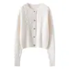 Cárdigan de cachemira para mujer, nueva colección otoño/invierno 2026, suéter de lana de punto trenzado, prenda exterior de corte holgado, top de punto de lana