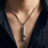 Collar con Silbato Divertido para Uso Diario para Hombres, Estilo Minimalista de Moda y Tendencia Cadena para Suéter con Silbato de Plata