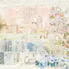 Paquete de Materiales Estéticos: Serie Floral de Oficina de Correos, Material Artístico Vintage para Decoración de Diario DIY, 100 Hojas, 4 Diseños