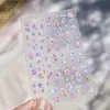 Pegatinas para Uñas Repujadas Tomoni, Pegatinas Versátiles para Uñas de Uso Diario, Materiales para Arte de Uñas con Flores Secas en Tono Rosa Retro, Accesorios y Decoraciones