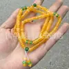 Colar de Contas de Âmbar 108 Contas para Oração, Cor de Jade com Padrões Florais, Pulseira de Camadas Múltiplas, Pulseira de Jade Verde Brilhante, Peça Única no Atacado