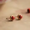 Brincos de agulha de prata 925 com ágata para mulheres, novo modelo verão 2026, brincos vintage estilo chinês de luxo leve, acessórios de ouvido com design de nicho ins