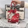 251 Modelos de Bolsas Quadradas Pequenas Populares Transfronteiriças, Bolsas de Lanche de Tricô Portáteis de Grande Capacidade para o Trabalho, Deslocamento e Sacolas de Presente