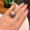 Nuevo joyero tembloroso transfronterizo deseo nácar australiano microincrustación contraste anillo de diamante moda anillo ajustable