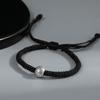 Pulsera de cuerda roja para hombre, año del conejo, pulsera tejida a mano de plata con forma de conejo, regalo original de Año Nuevo para niños.