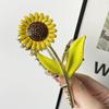 Elegante Pasador de Girasol para el Cabello Clip de Agarre de Hada para la Parte Trasera de la Cabeza Estilo Nuevo Tirador de Cabello Pinza de Tiburón de Girasol Grande Adorno para el Cabello Otoño e Invierno