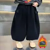 2519 Pantalones de Invierno para Niños 2026 Nuevo Estilo Pantalones de Terciopelo Tipo Linterna de Una Pieza Ropa de Invierno para Bebé Niño Pantalones Engrosados con Terciopelo Adicional