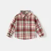 Camisas para Niños al por Mayor 2026 Otoño Nuevas Camisas de Manga Larga a Cuadros Elegantes para Bebés, Body de una Pieza Dropshipping