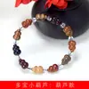 Pulseira Estilo Cabaça com Várias Contas e Espaçadores Redondos, Pulseira de Círculo Único para Homens e Mulheres, Joia Nacional Estilo Chinês