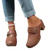 Medias Pantuflas Gruesas Casuales Retro de Talla Grande para Mujer, Calzado Exterior Primavera 2026, Pantuflas sin Cierre de Talla Grande