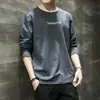 Transfronterizo 2026 Otoño/Invierno Manga Larga Tendencia Hombres Primavera/Otoño Moda Ins Versátil Suelta Casual Camiseta Estampada