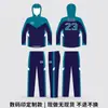 Conjunto de ropa deportiva personalizado para competición casual de club deportivo, con nombres y números impresos, conjunto de atuendo de rendimiento con cremallera completa