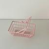 Lindo Mini Carrito Popular de Internet Soporte para Huevos de Maquillaje de Belleza Corazón de Niña Hierro Carrito de Compras Caja de Almacenamiento Adornos de Escritorio Fondo