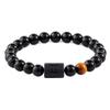 Popular Europeo y Americano Doce Constelaciones Moda Piedra Natural Brillante Cuentas de Piedra Ojo de Tigre Pulsera Elástica Pulsera de Cuentas Pulsera