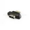 Adaptador HDMI hembra a hembra de 180 grados con oreja con orificio de bloqueo fijo Adaptador de extensión HDMI alargado de acoplamiento
