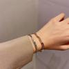 Correa de reloj Ins Europea y Americana de Alta Gama Estilo Francés Pulsera de Acero Titanio para Hombre y Mujer, Joyería de Moda Única y Moderna con un Temperamento Elegante