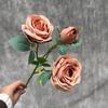 Rosas de Diamante Simuladas de 3 Cabeças, Decoração de Sala de Estar, Enfeites Florais de Mesa, Buquês Biônicos, Flores de Mão, Fornecimento Transfronteiriço