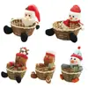 Pote de Doces de Natal Transfronteiriço Rattan Caixa de Presente Transparente para Idosos Boneco de Neve Alce Suprimentos de Natal Decoração Pequena para Crianças