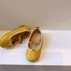 Zapatos Infantiles de Color Caramelo Estilo Coreano, Zapatos de Cuero para Niños Pequeños, Zapatos de Princesa para Niñas, Zapatos de Bebé con Banda Elástica de Boca Baja, Suela Suave