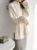 Suéter de cuello alto medio liso estilo europeo y americano para mujer, otoño/invierno 2026, ajuste holgado, prenda exterior versátil, capa base, suéter de punto pullover para mujer