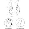 Aretes creativos largos de borla doble retorcida transfronterizos, aretes creativos de onda, gancho para la oreja de diamante geométrico, joyería para mujer al por mayor