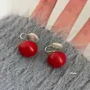 Nuevos Pendientes de Plata de Ley con Aguja Serie Roja 2025 Pendientes Festivos de Goteo de Aceite para Mujer Pendientes Personalizados Retro Literarios