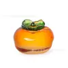 Adornos de Fruta de Vidrio (Caqui, Calabaza, Fresa), Pisapapeles de Fruta Artificial, Portalápices, Pequeños Regalos, Decoración del Hogar, Fruta de Citrino