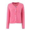 Suéter de cuello redondo rosa suave y dulce para mujer, cárdigan de manga larga ajustado estilo Pure Wish, otoño 2023