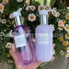 250ml Bruma en Polvo Morado Fragancia Rocío Puro Botella Corporal Champú Baño Aceite Esencial Linda Redonda Pared Gruesa Botella de Plástico