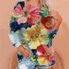 Outono de 2025 Transfronteiriça Europeia e Americana Criativa Tema Pintura a Óleo Floral Feminina Gola Redonda Raglan Moletom Feminino Moletom Feminino