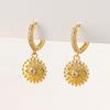 Moda Transfronteriza Aretes de Cruz de Circonita Micropavé Aretes de Lazo Palma para Mujer Aretes Nicho de Lujo Ligero