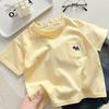 Camiseta de Algodón Puro para Niños Ropa de Verano de Algodón Puro para Niño Ropa de Verano Nueva para Bebé Top Holgado de Media Manga para Niñas