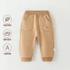 Traje de Dos Piezas Sudadera Térmica de Felpa de Algodón Puro para Bebés y Niños Primavera y Otoño Ropa de Salida para Bebé Tops y Pantalones a la Moda Invierno