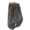 Pantalones de pana para niño con estampado integral de rosas marrones, estilo retro americano, caída suave, pierna ancha, corte recto holgado, versátiles, casuales