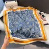 Pañuelo de Seda Estampado Flor de Anacardo Retro de 70 cm, Pañuelo Versátil de Seda Sintética, Pañuelo de Cuello de Gama Alta, Pañuelo Cuadrado Delgado para Mujer