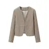 Venta al por mayor de ropa de mujer transfronteriza 2026 AliExpress artículo más vendido moda retro cuadros conjunto de chaqueta ajustada y minifalda de cintura alta
