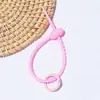 Corda de Silicone Colorida Argola de Mola Fivela de Pendurar DIY Joias Pendurar Joias Boneca de Pelúcia Cordão Chaveiro Tira de Amarração