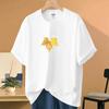 Playera de Algodón Pesado de 260g para Mujer de Manga Corta Verano Trendy Top Holgado Algodón Manga Media Playera Nicho Sentido de Alta Gama