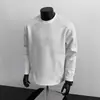 Sudadera Patchwork Desestructurada Cuello Pequeño Pesada para Hombre, Otoño Estilo Americano Cleanfit de Alta Gama Elegante Casual Camisa Base