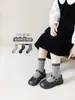 Calcetines infantiles sin costuras estilo coreano para niñas, a rayas de colores, colores contrastantes, 10A antibacterianos, versátiles estilo americano de media pantorrilla, modernos