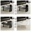 Nueva Mesa de Café de Cristal Templado para Sala de Estar Mesa de Café Triangular de Tamaño Irregular Combinación Estilo Italiano Simple