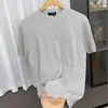 Camiseta Masculina de Verão com Listras Verticais, Gola Reta, Manga Curta, Punhos, Estilo Old Money, para Fitness, Trabalho e Uso Casual