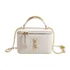 Bolsa Caixa Bordada com Linha Série Ys Lingge Ysl para Mulheres 2026 Nova Tendência Moda Bolsa de Ombro Transversal Pequena Caixa Bolsa Feminina