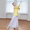 Body de Gasa Danza Clásica, Ropa Elegante de Performance para Mujer, Estilo Chino Hada Ropa Básica de Entrenamiento Danza Top