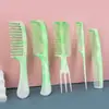 Peine de 5 piezas para el cabello transfronterizo, plástico no rompible para uso doméstico, para cabello largo, cabello grueso, permanente, cabeza de aceite puntiaguda, juego de peines