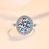 Anillo de Huevo de Paloma de Moissanita de Venta Caliente Transfronterizo Europeo y Americano en Stock, Anillo con Forma de Huevo de 2/3 Quilates, Anillo de Plata 925 de Moda