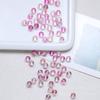Pulsera de cuentas de vidrio para hacer tú mismo, cuentas sueltas de burbujas de doble color a juego, cuentas redondas, cuentas de vidrio rosa chapadas en oro esmerilado, material de borla de estilo antiguo